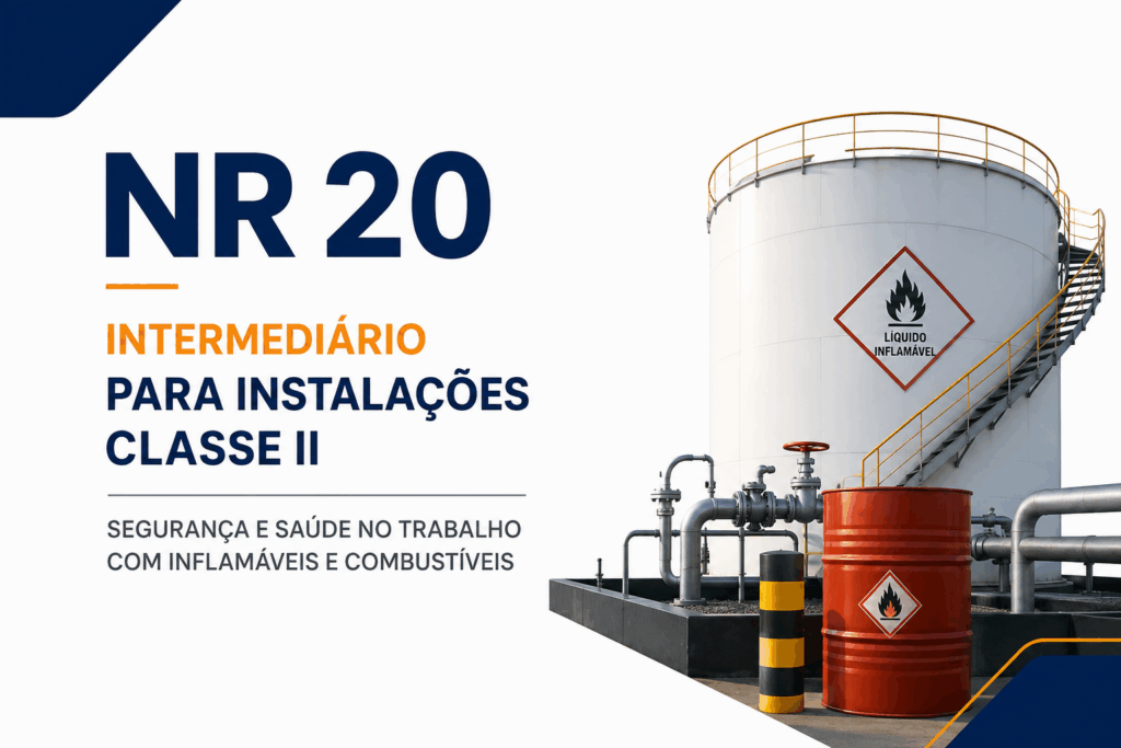 NR 20 Intermediário para Instalações Classe II – Segurança e Saúde no Trabalho com Inflamáveis e Combustíveis